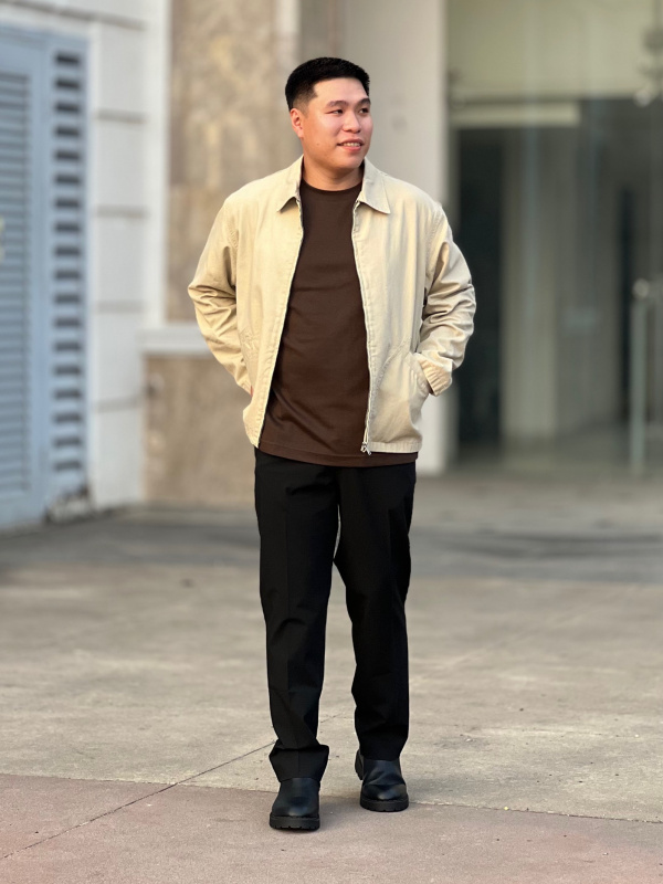 An outfit using Zip Up Blouson｜UNIQLO IN