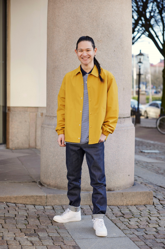 Yellow coach jacket sale