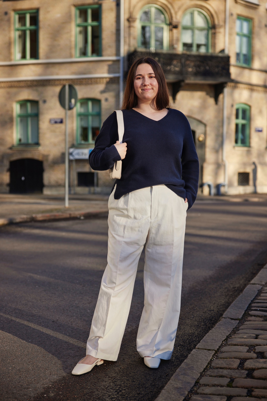 WOMEN'S LINEN BLEND TUCKED WIDE PANTS