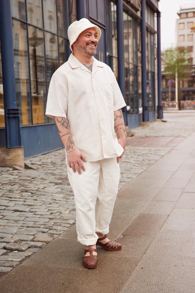 Check styling ideas for「Painter Pants、Cotton Linen Over Shirt