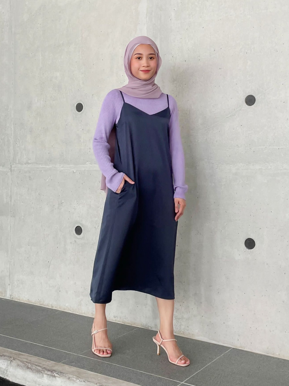 uniqlo satin camisole dress An outfit using Satin V Neck Camisole DressUNIQLO SG