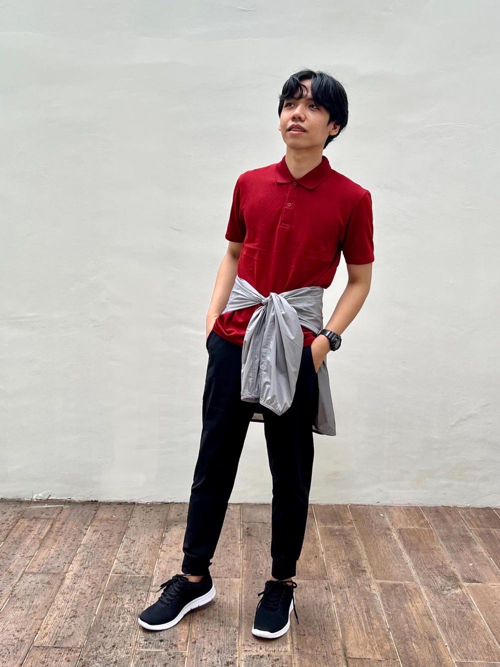 Check styling ideas for「Ultra Stretch Active Jogger Pants、DRY-EX  Short-Sleeve Polo Shirt」