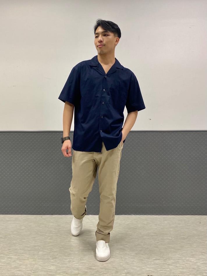 Check styling ideas for「MODAL COTTON OPEN COLLAR SHORT SLEEVE