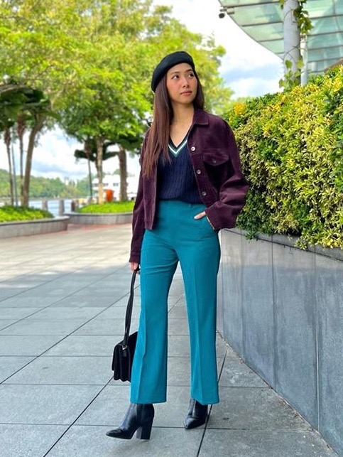 Corduroy Flare Pants - 4 / Dark Teal  Outfits, Bell bottom jeans outfit,  Fashion