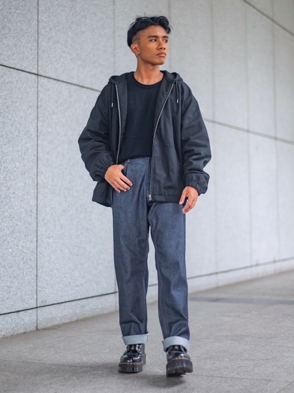 An outfit using Uniqlo U Hooded Zip Up Blouson and MEN Uniqlo U