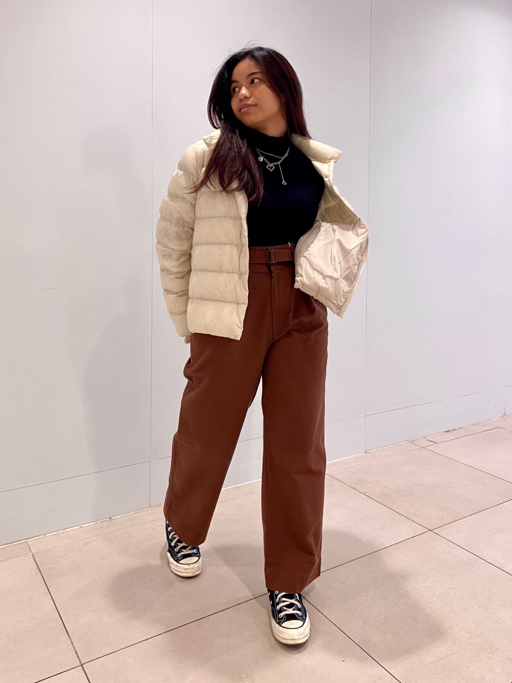 Check styling ideas for「Ultra Light Down Jacket、Easy Flared Leggings  Trousers」