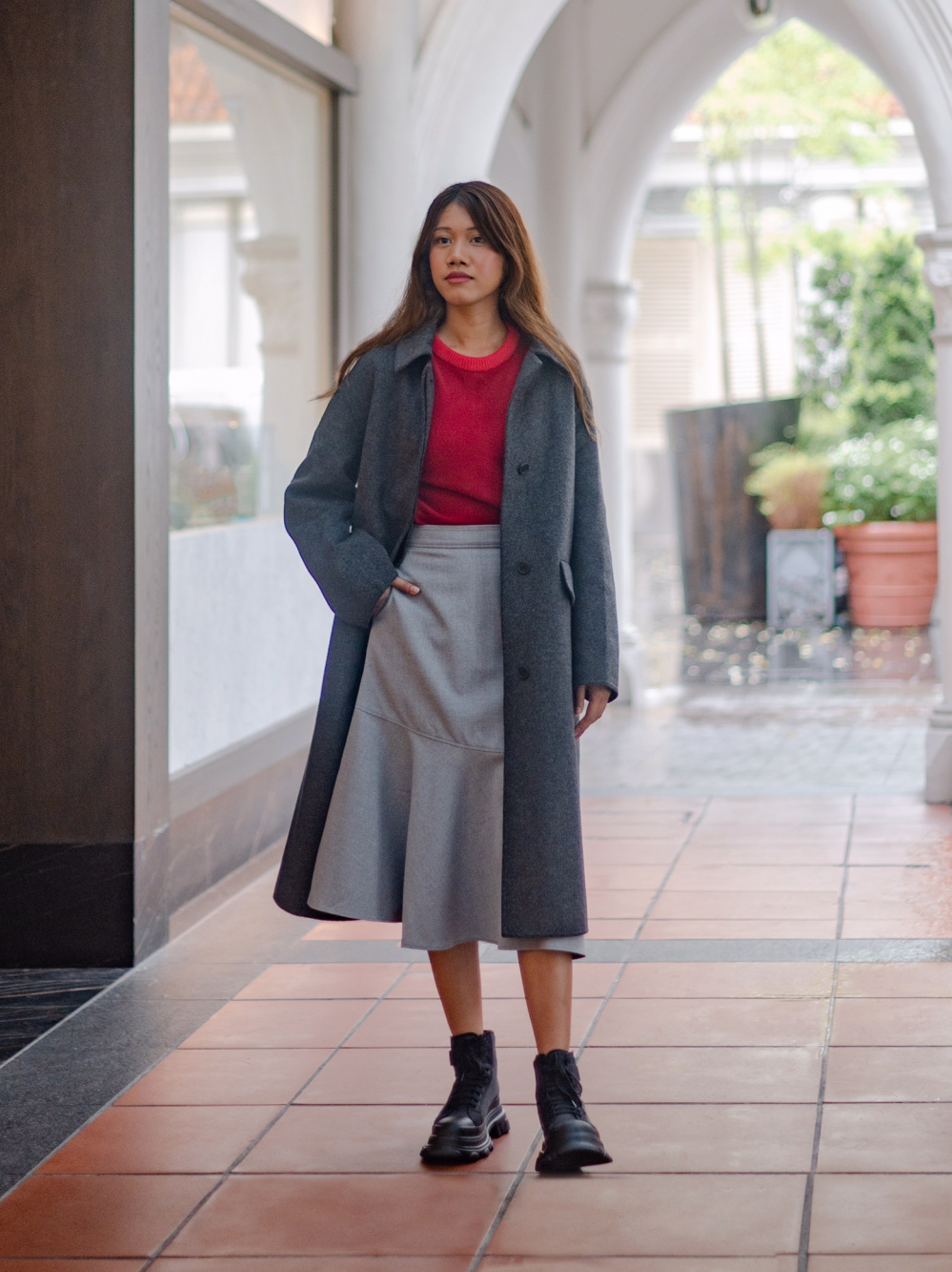 Uniqlo grey outlet coat