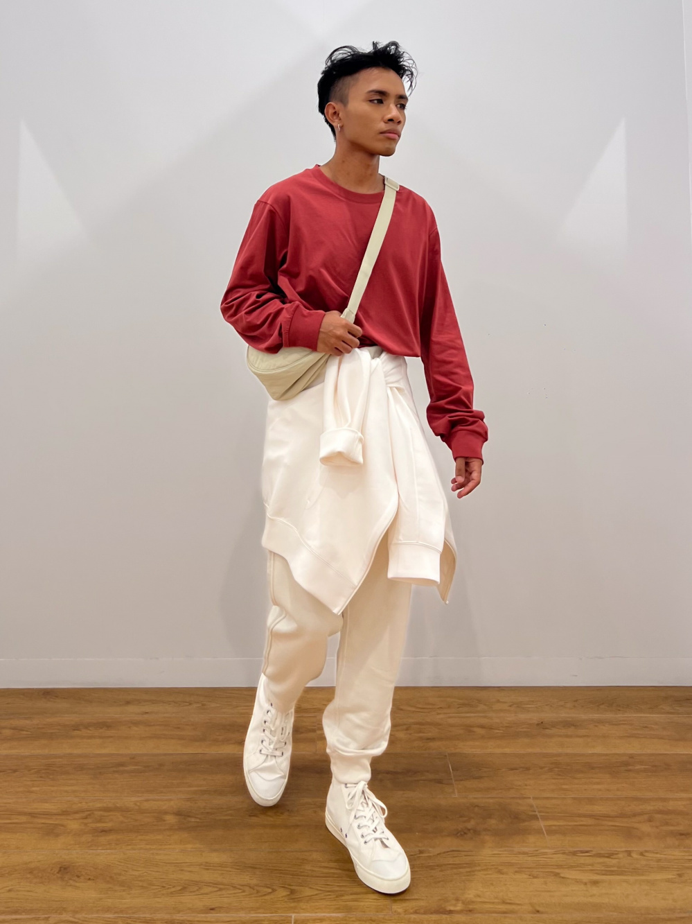 Check styling ideas for「Stretch Dry Sweat Long Sleeve FullZip Hoodie