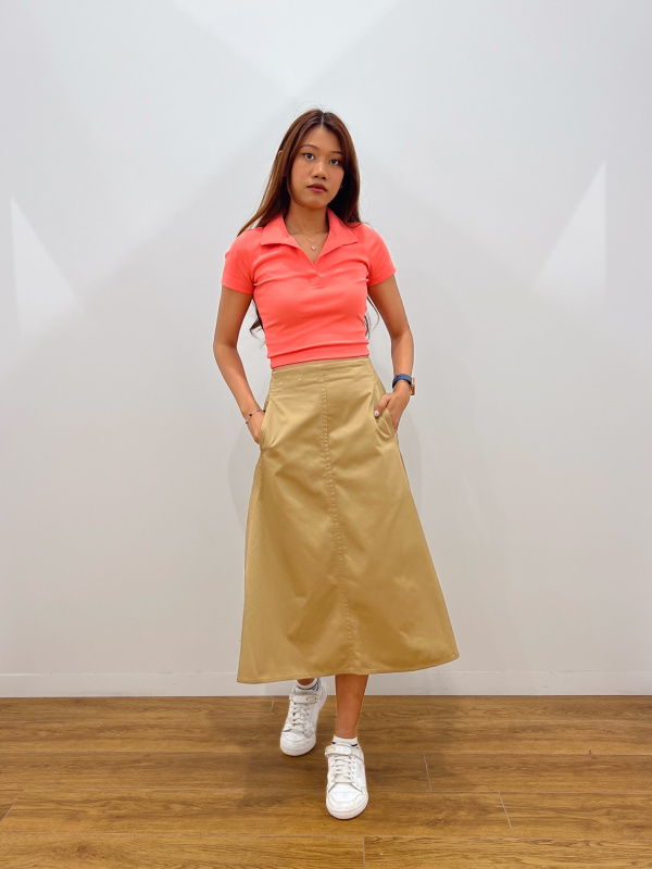 Uniqlo white midi skirt sale