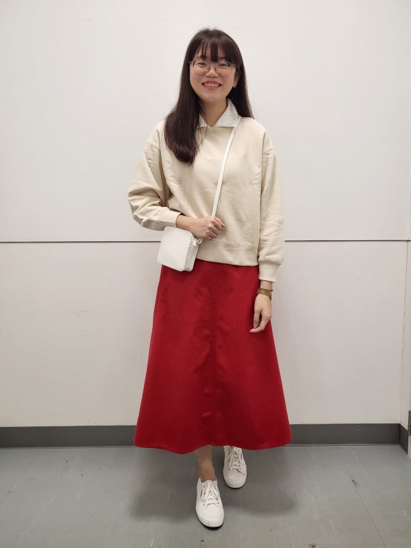 CHECK STYLING IDEAS FOR COTTON FLARED MIDI SKIRT UNIQLO ID