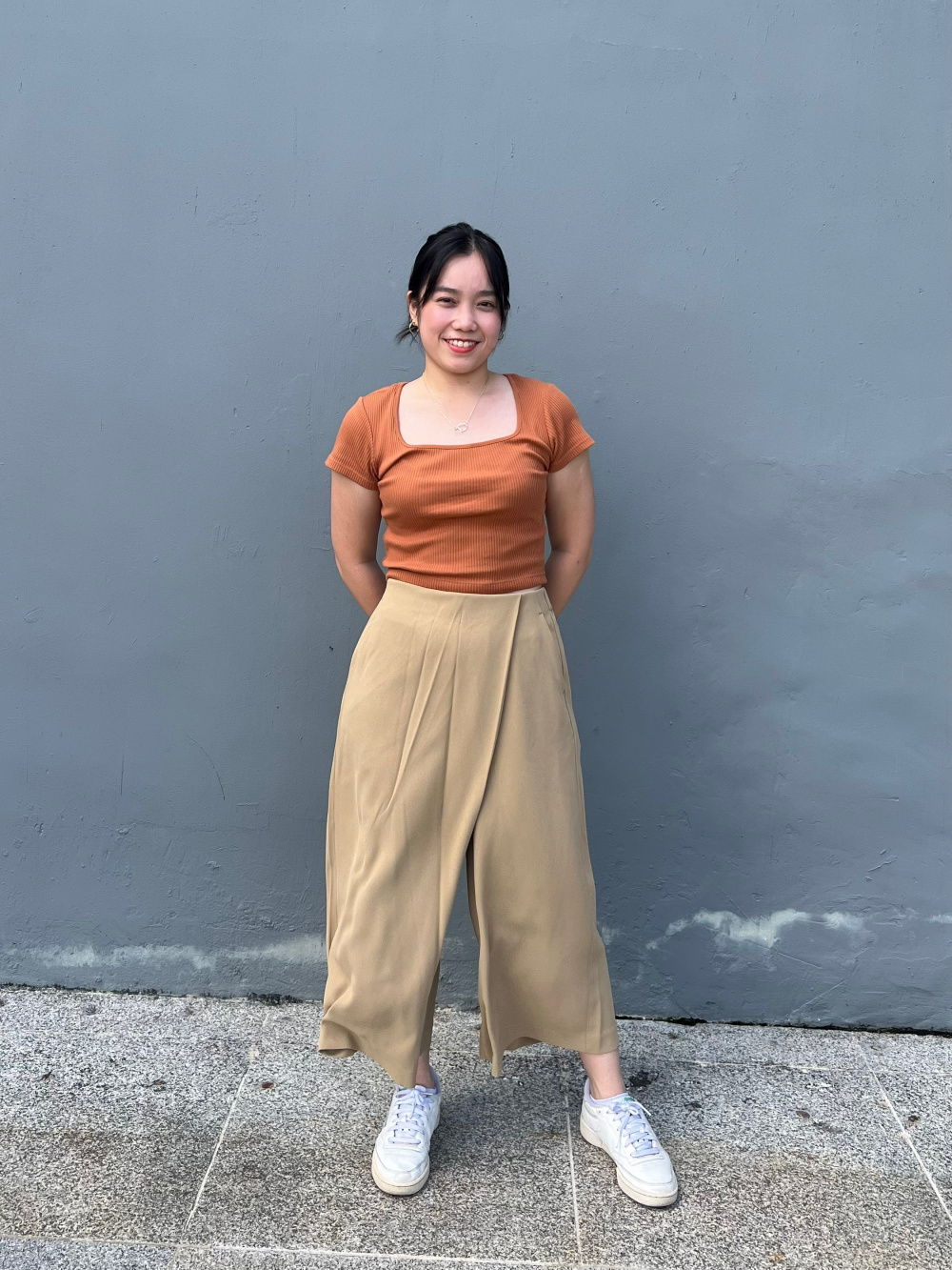 Uniqlo drape wide deals cropped pants