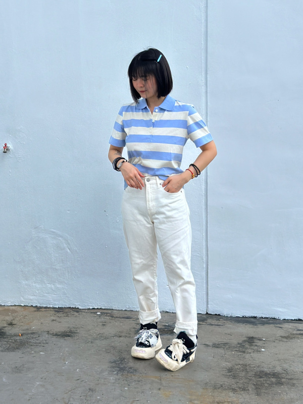 Uniqlo striped polo shirt hotsell