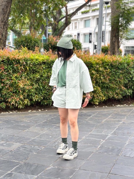 Check styling ideas for「UNIQLO U AIRism Cotton Short Sleeve Dress