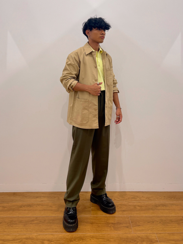 An outfit using Over Shirt Jacket (Cotton Linen) and Open Collar