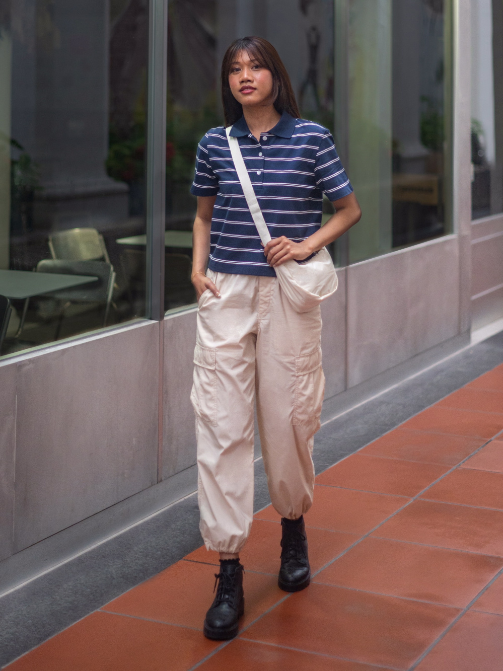 Polo shirt and outlet cargo pants