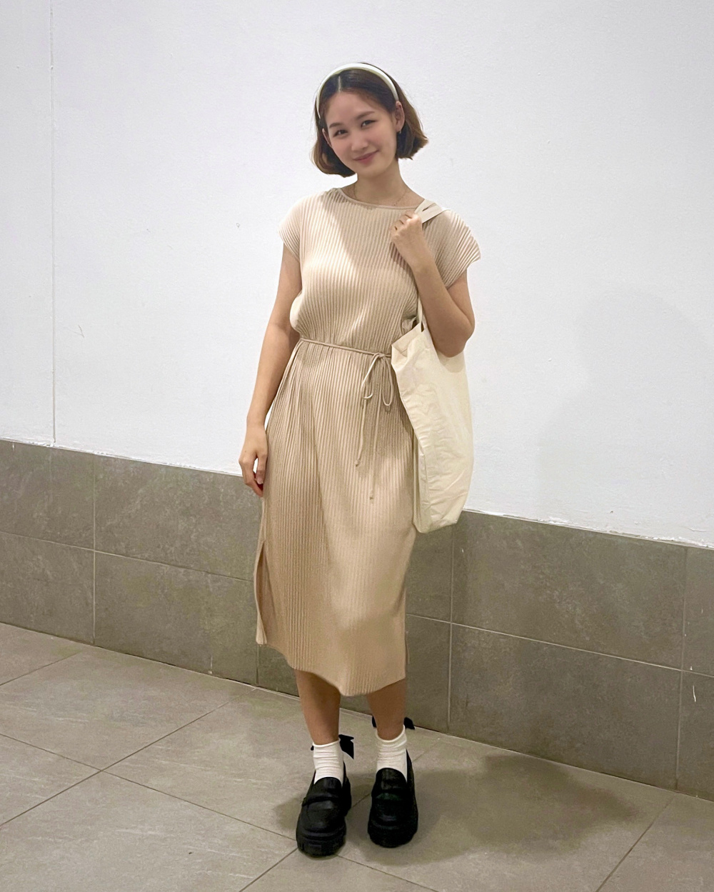 Uniqlo 2025 pleated dress