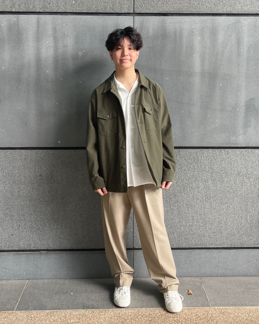 Check styling ideas for「Over Shirt Jacket (Cotton Linen)、Open