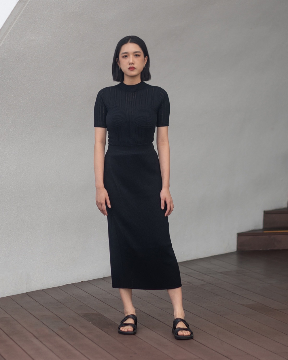【新品】Mame Kurogouchi Skirt Bag Uniqlo x Mame Kurogouchi + 3D Knit Ribbed Long Skirt (Mame