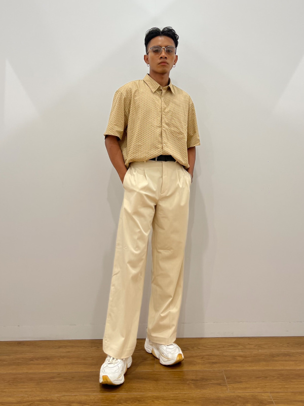 uniqlo pleated wide pants beige｜TikTok Search