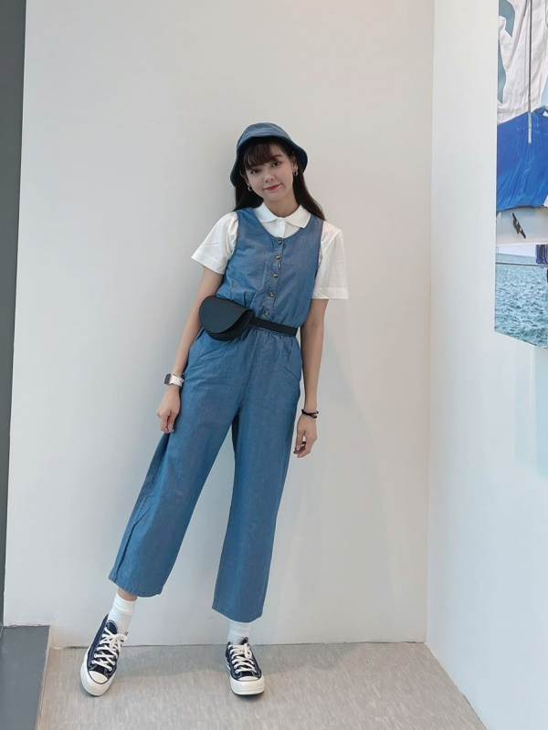 GIRLS CHAMBRAY JUMPSUIT