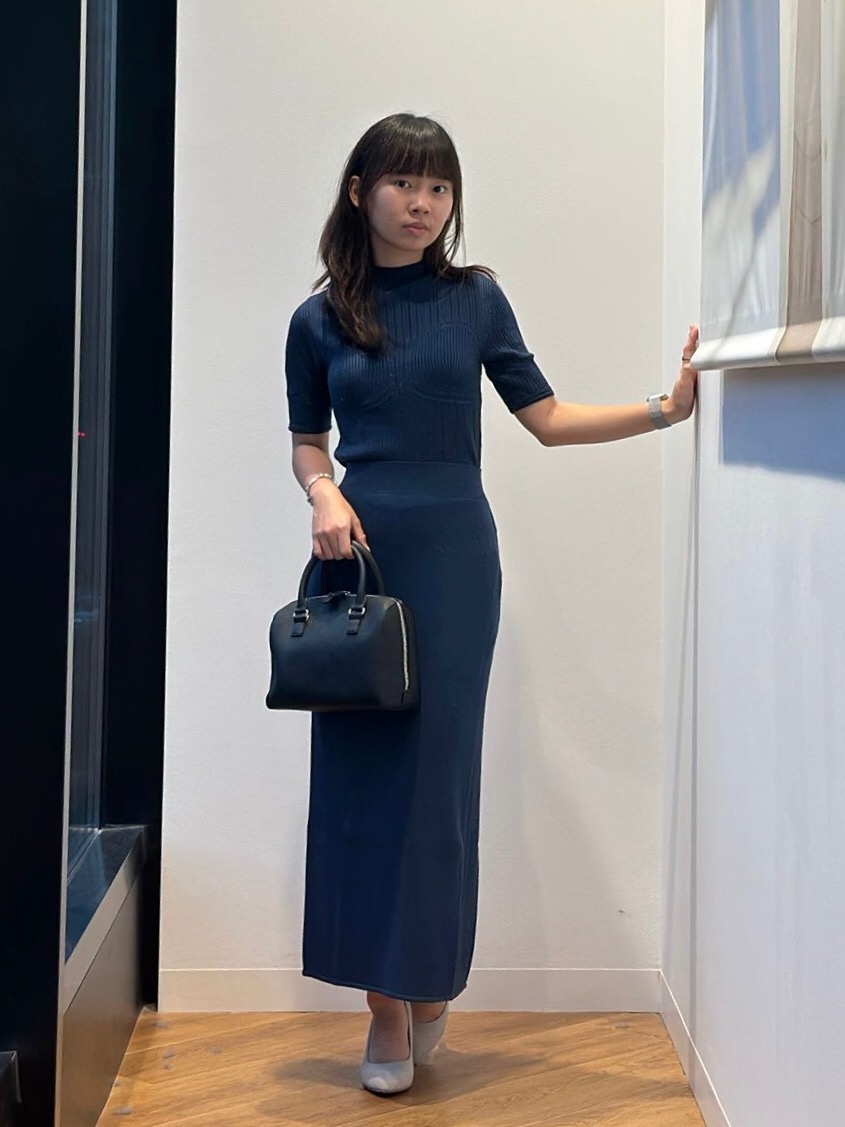 Check styling ideas for「Mame Kurogouchi 3D Knit Ribbed Long Skirt、Mame ...