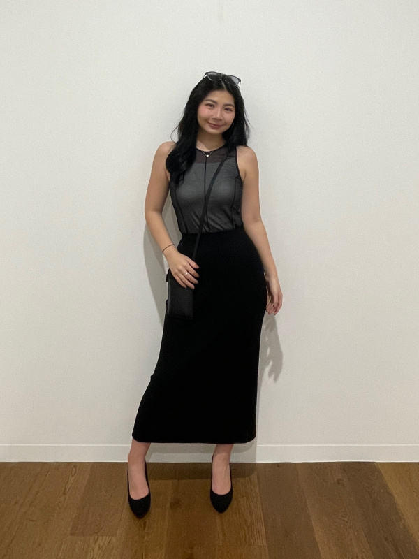 Check styling ideas for「3D Knit Sleeveless Dress (Mame Kurogouchi)」