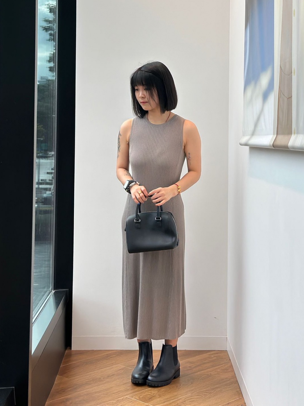 Check styling ideas forCotton Knit Sleeveless Dress| UNIQLO SG