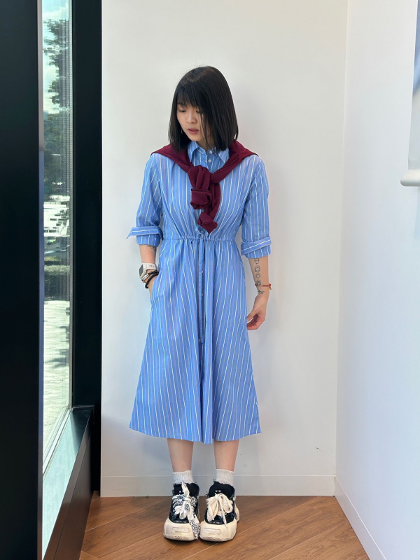 Uniqlo striped 2025 shirt dress