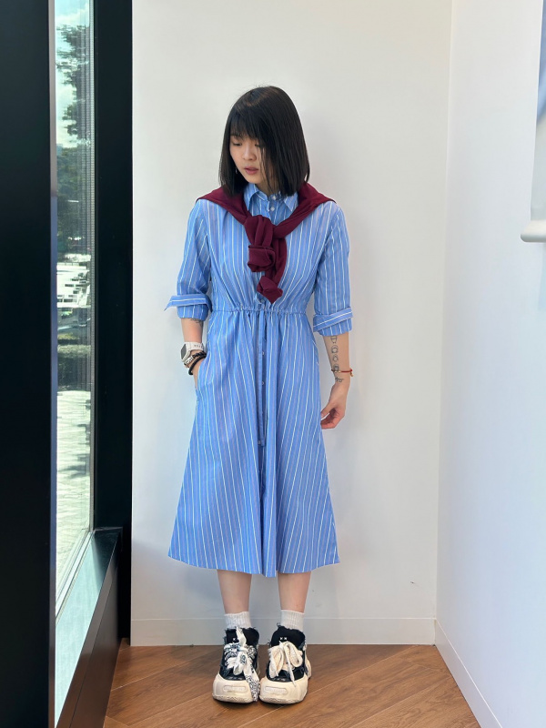 uniqlo long sleeve shirt dress Women's Cotton Long-Sleeve Long Shirt Dress