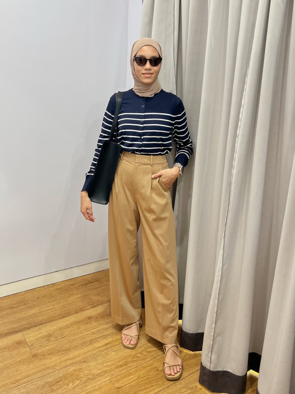 CHECK STYLING IDEAS FOR UV PROTECTION CREW NECK LONG SLEEVE CARDIGAN STRIPE UNIQLO ID
