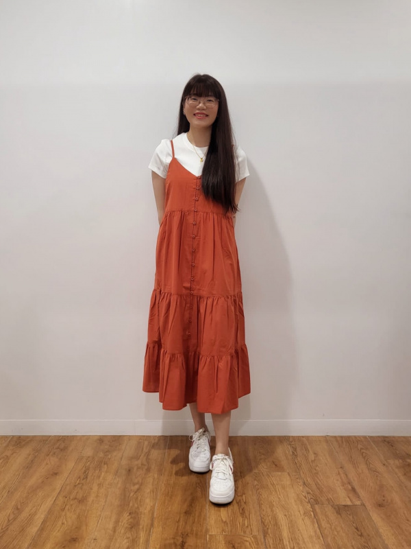 Check styling ideas for「Cotton Tiered Camisole Dress」