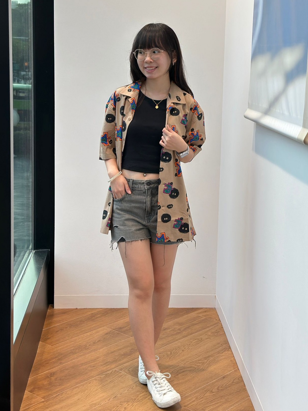 Check styling ideas for「Seamless Half Bra Camisole、Boyfriend Denim