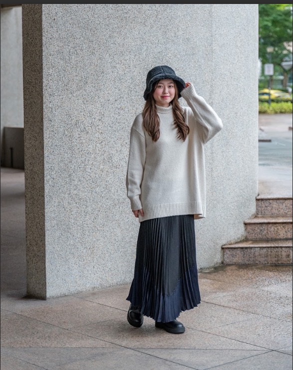 ユニクロC プリーツカラーブロックスカートS ユニクロC プリーツカラーブロックスカートS