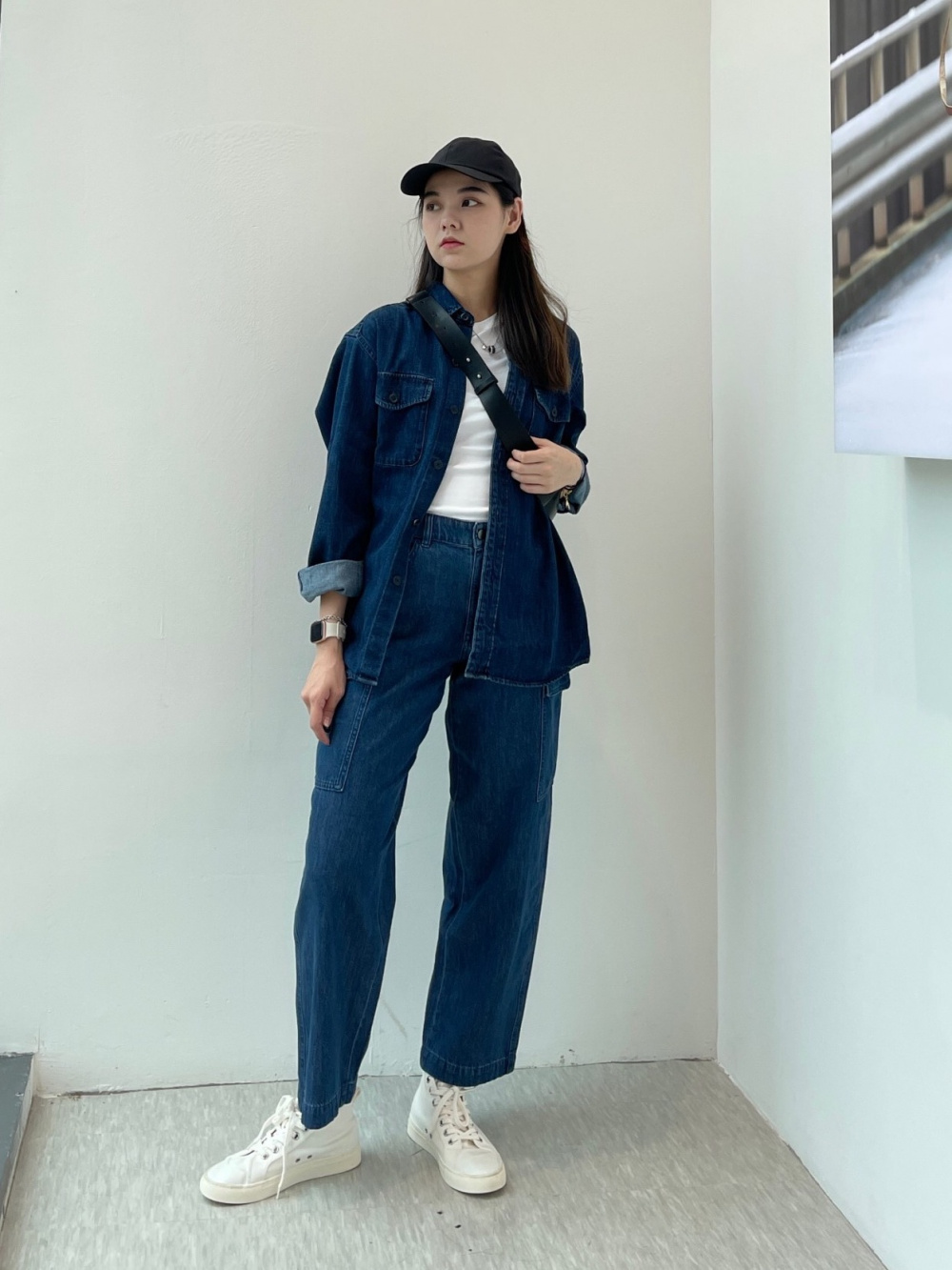 Denim long sleeve outfit 2024 ideas