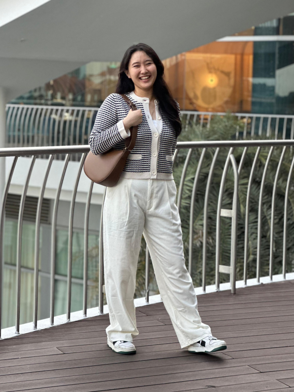 Check styling ideas for「Extra Fine Merino Ribbed Polo Cardigan、Ultra  Stretch Leggings Pants (Regular Length: 68-70cm)」