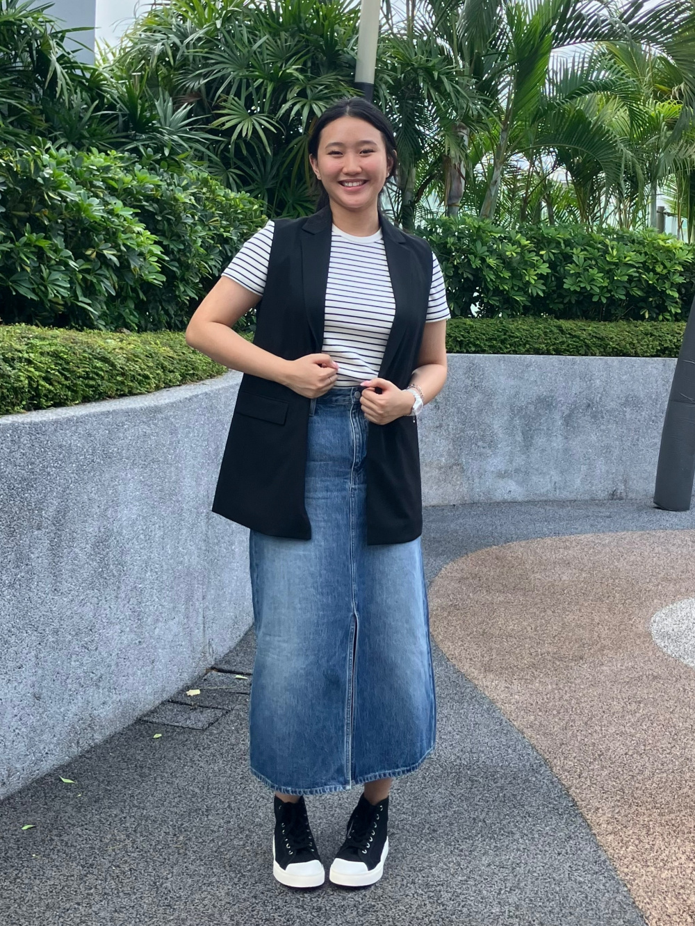 Check styling ideas for「Pleated Sleeveless Dress、Sleeveless Jacket (Set