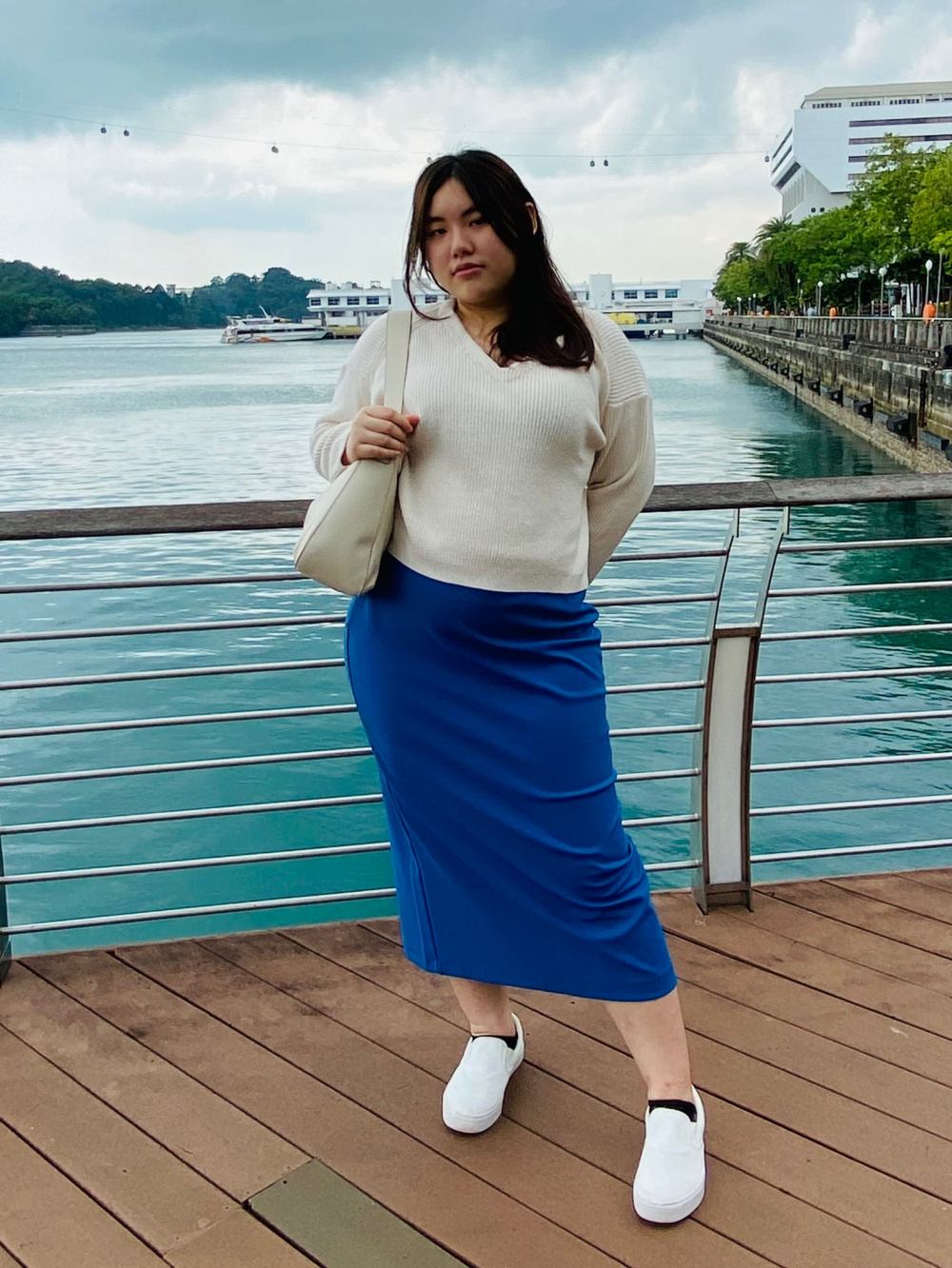 Check styling ideas for「Crepe Jersey Narrow Skirt、Gathered