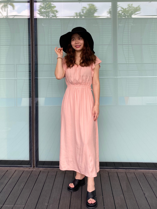 uniqlo gathered open back dress Check styling ideas forGathered Back Open Short Sleeve DressUNIQLO VN