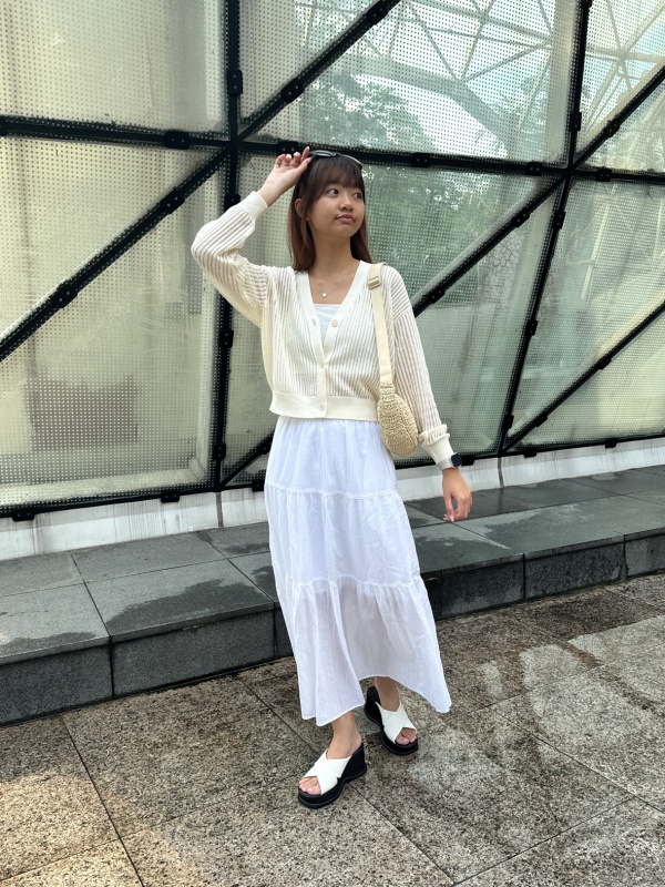 Check styling ideas for「Pleated Camisole Dress (Print)、Lace