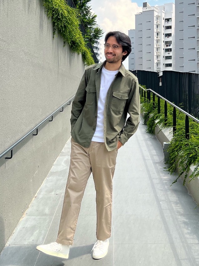 Check styling ideas forJersey Over Shirt | Long SleeveWide Fit Parachute  Pants Uniqlo U| UNIQLO ID