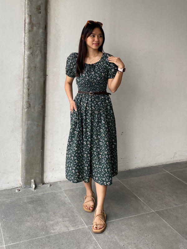 uniqlo chiffon dress An outfit using Chiffon Pleated Skirt and Dress Skinny Belt｜UNIQLO SG