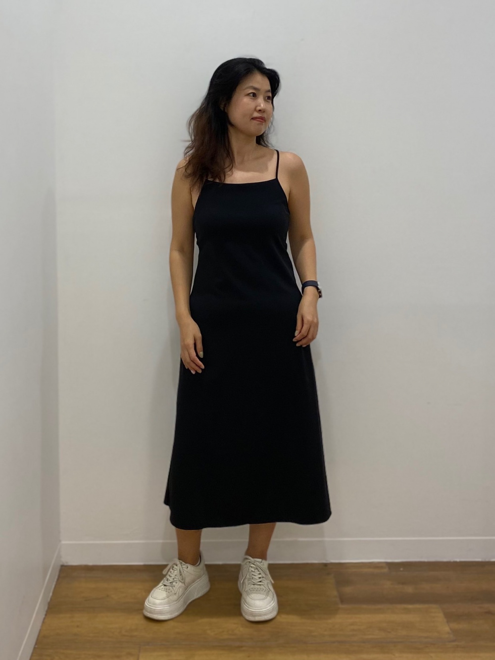 Check styling ideas forCrepe Jersey Bra Camisole Dress| UNIQLO SG