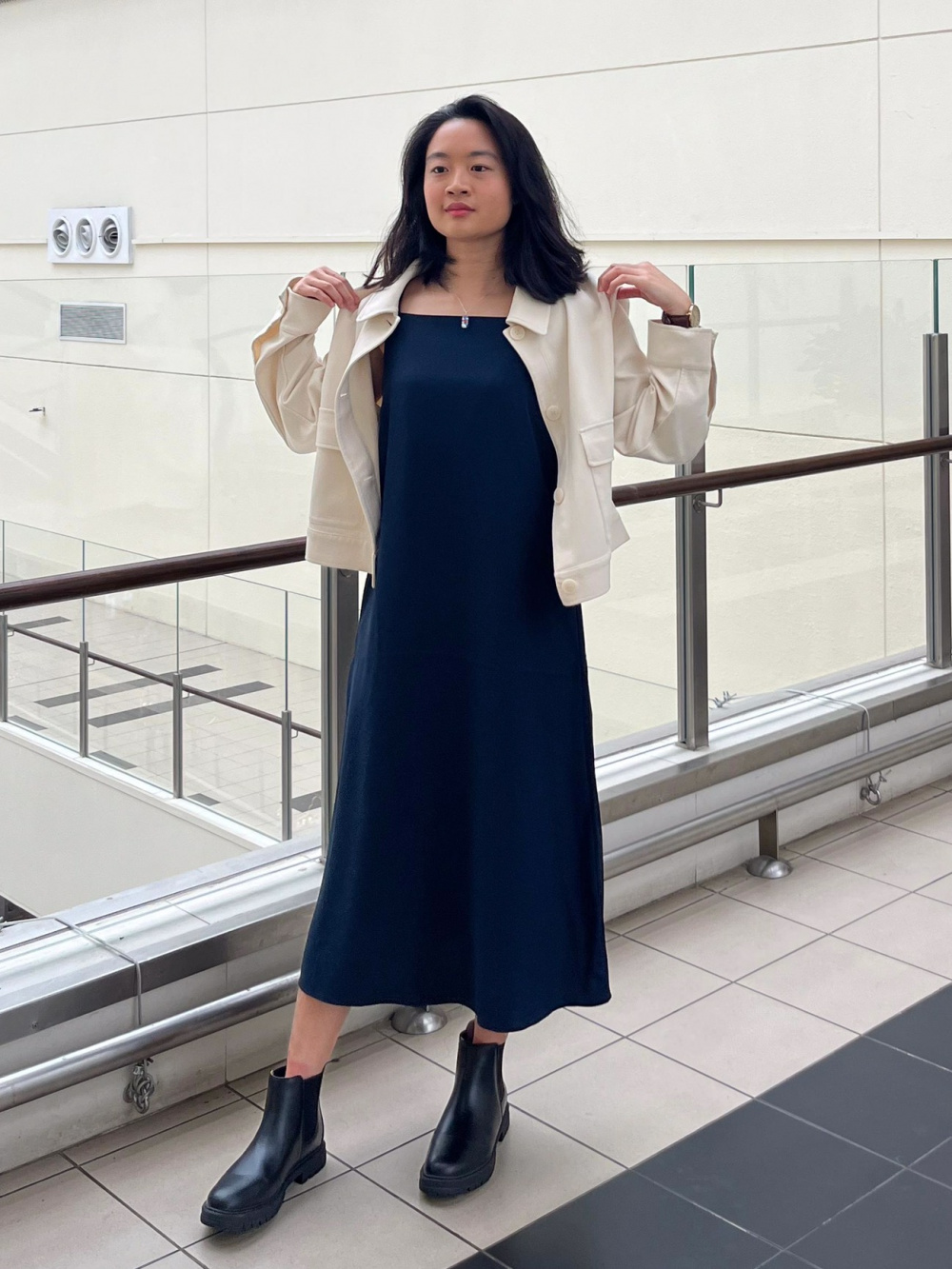 Check styling ideas for「Drape Camisole Dress」| UNIQLO PH