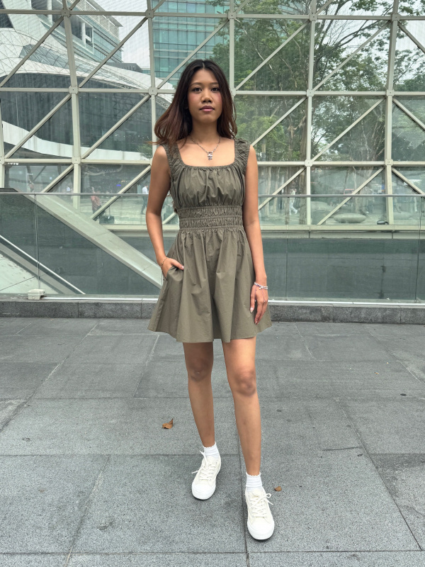 white christmas dresses Gathered Cut-Out Mini Dress – Cotton Candy LA