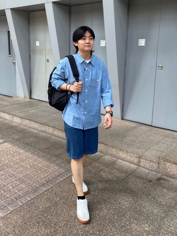 トップス anuke*Chambray Over Shirts CHAMBRAY OVERSHIRT LONG SLEEVE(MEN'S) OUTFIT IDEAS | UNIQLO SG