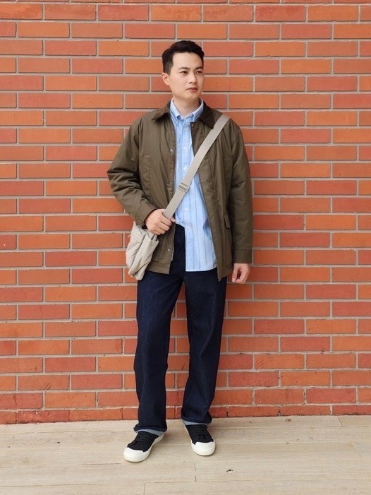 An outfit using PUFFTECH Utility Jacket and Twill Work Oversized