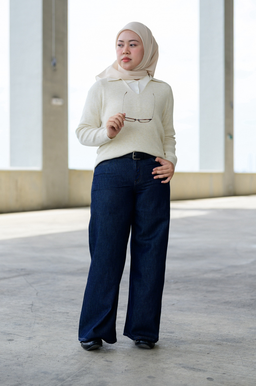 Check styling ideas forGIRLS Denim Jumper DressDrapey Wide Flare Jeans|  UNIQLO SG