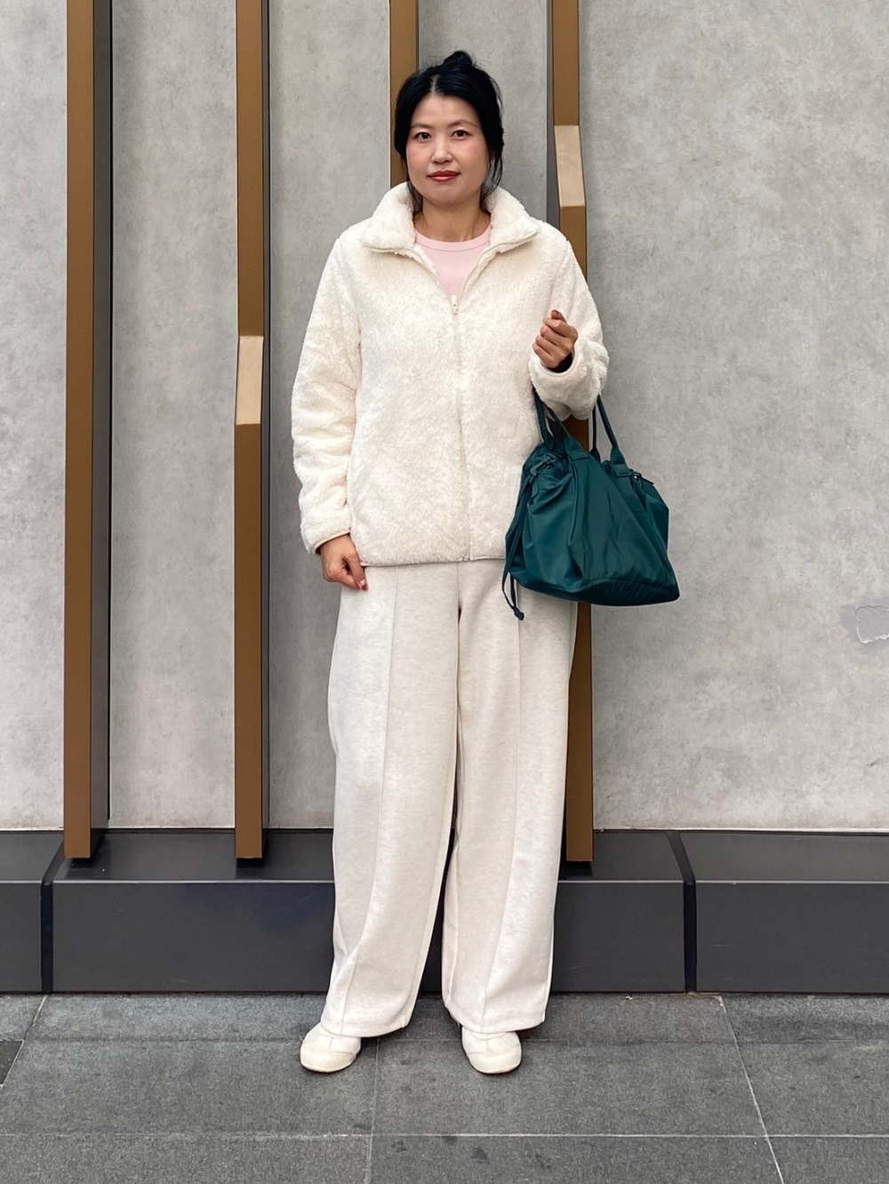 Fluffy zip up jacket & skirt ivory andmary Fluffy zip up jacket 