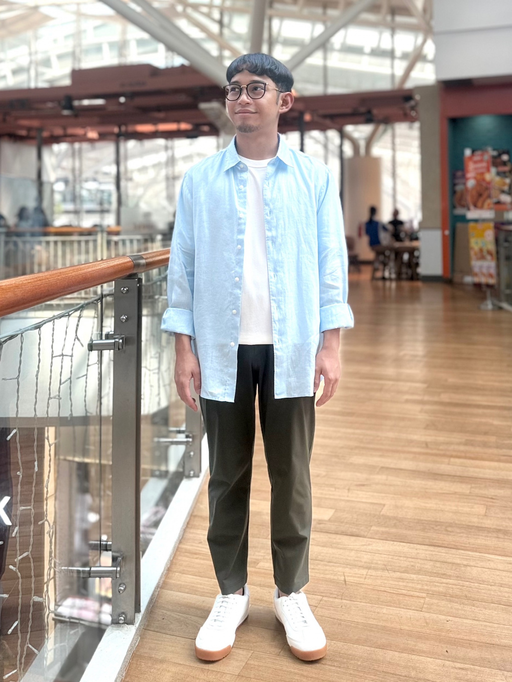 Check styling ideas forPremium Linen Long Sleeve ShirtSunglasses Metal  Hexagon| UNIQLO SG