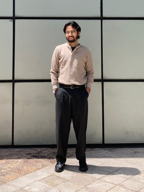 An outfit using Zip Up Short Blouson Brushed Lined and Supima